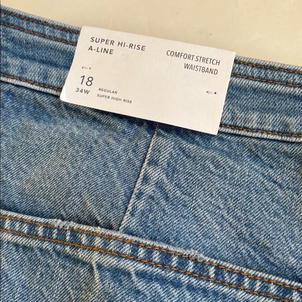 NWT American Eagle Denim Button Front Skirt Size 18